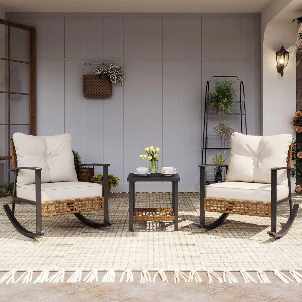 Rattan 3 Piece Outdoor Patio Set