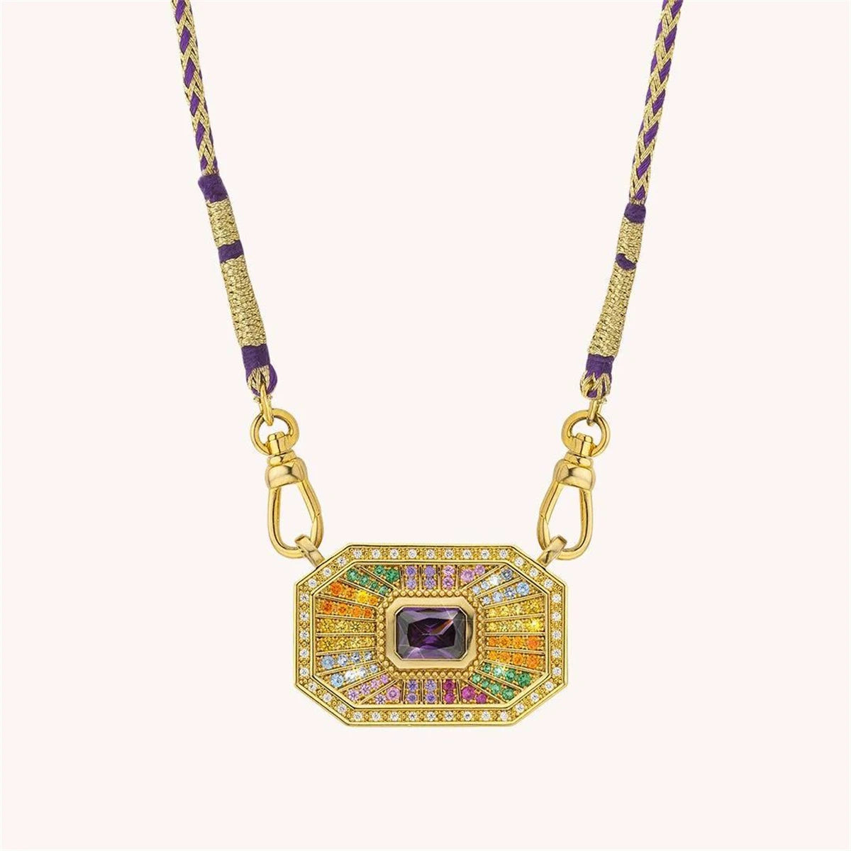 Tarot Cards Inlaid Gem Necklace