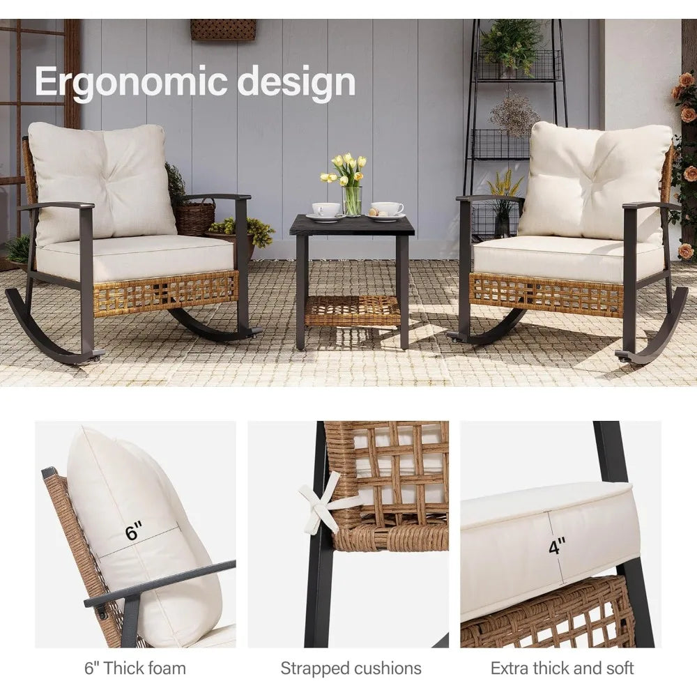 Rattan 3 Piece Outdoor Patio Set