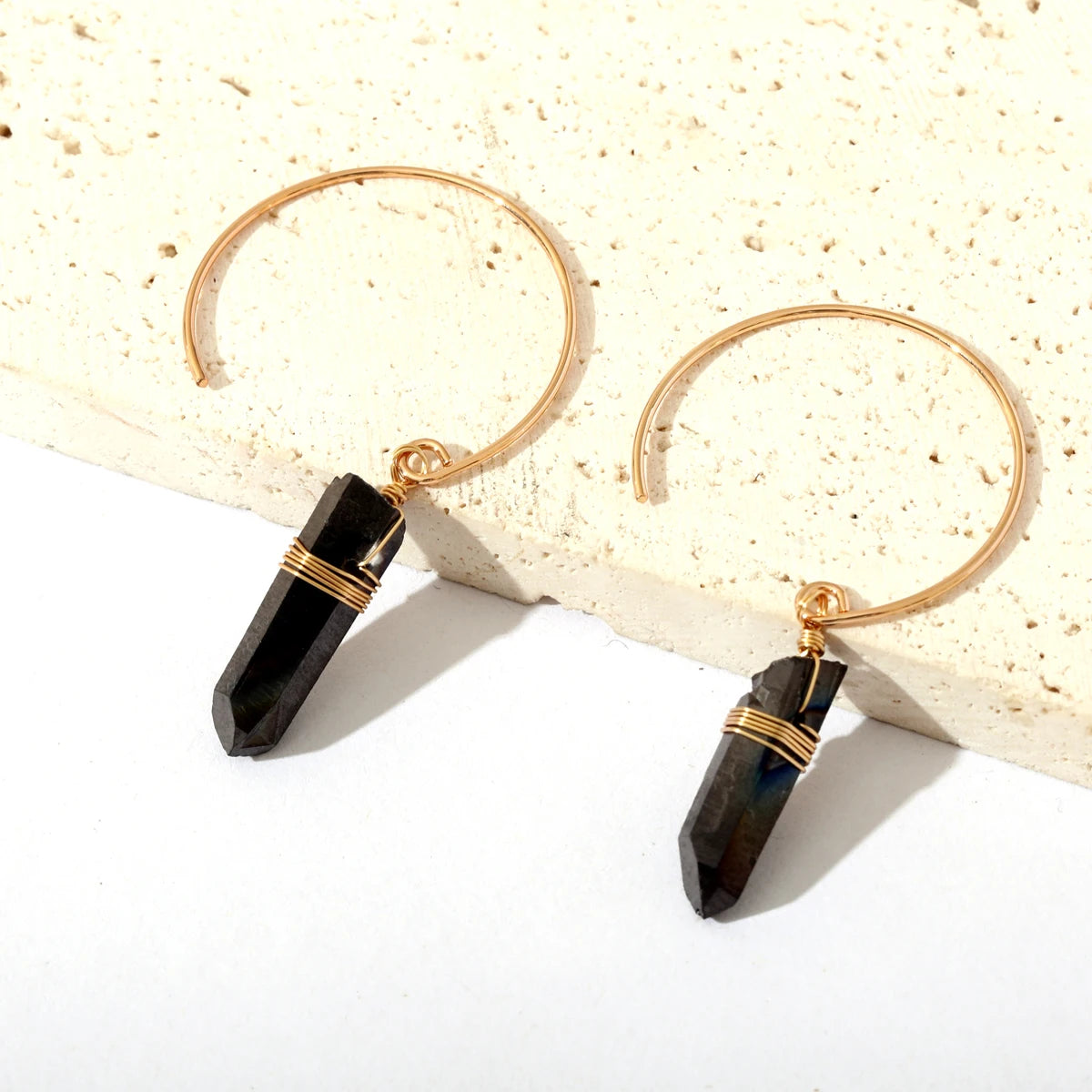 Handmade Crystal Quartz Stone Earrings