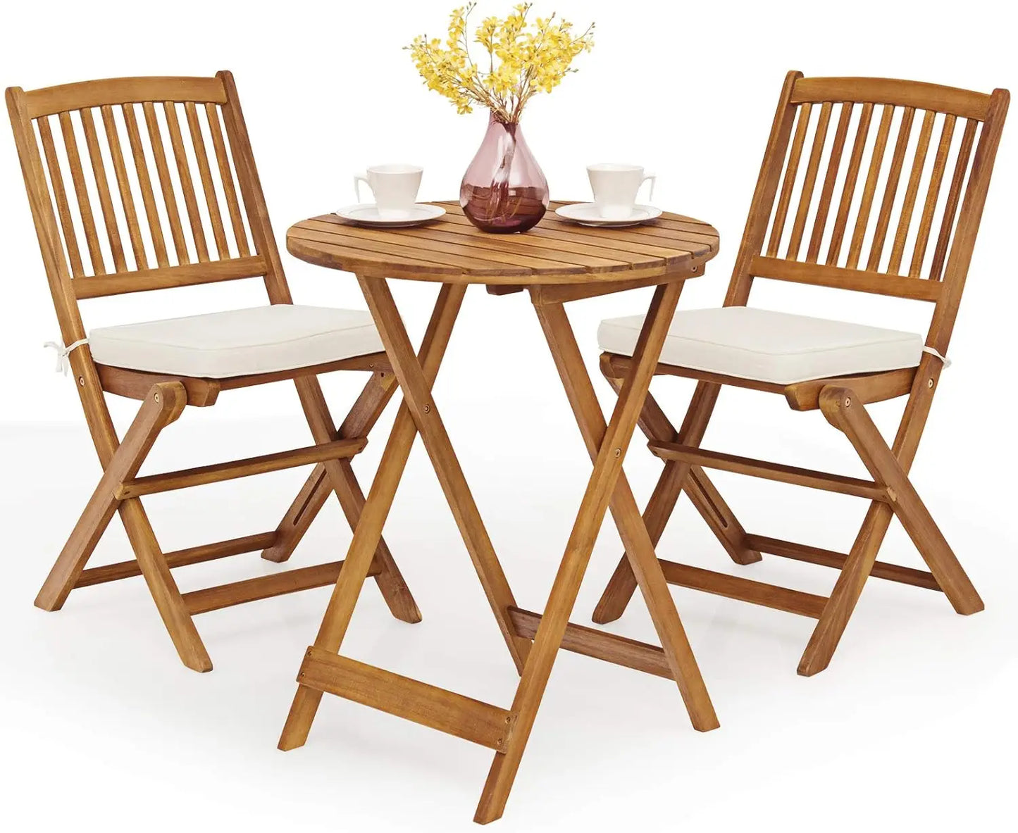 Acacia Wood Folding Bistro Set