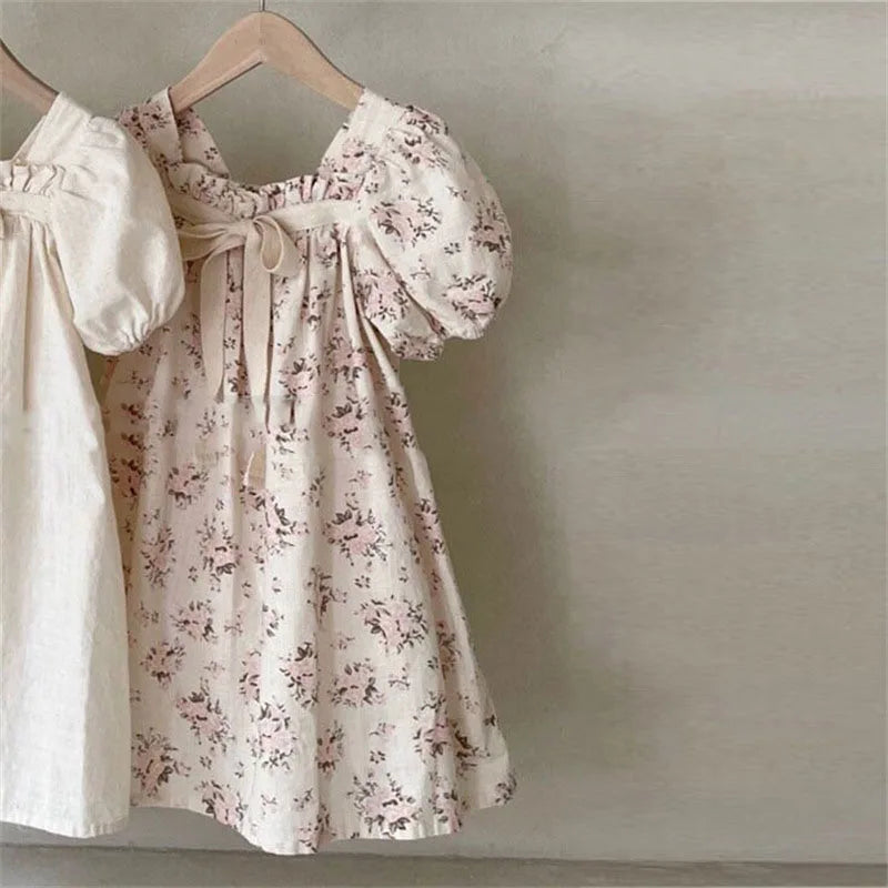 Girls' Bubble Sleeve Dress (2 colors)