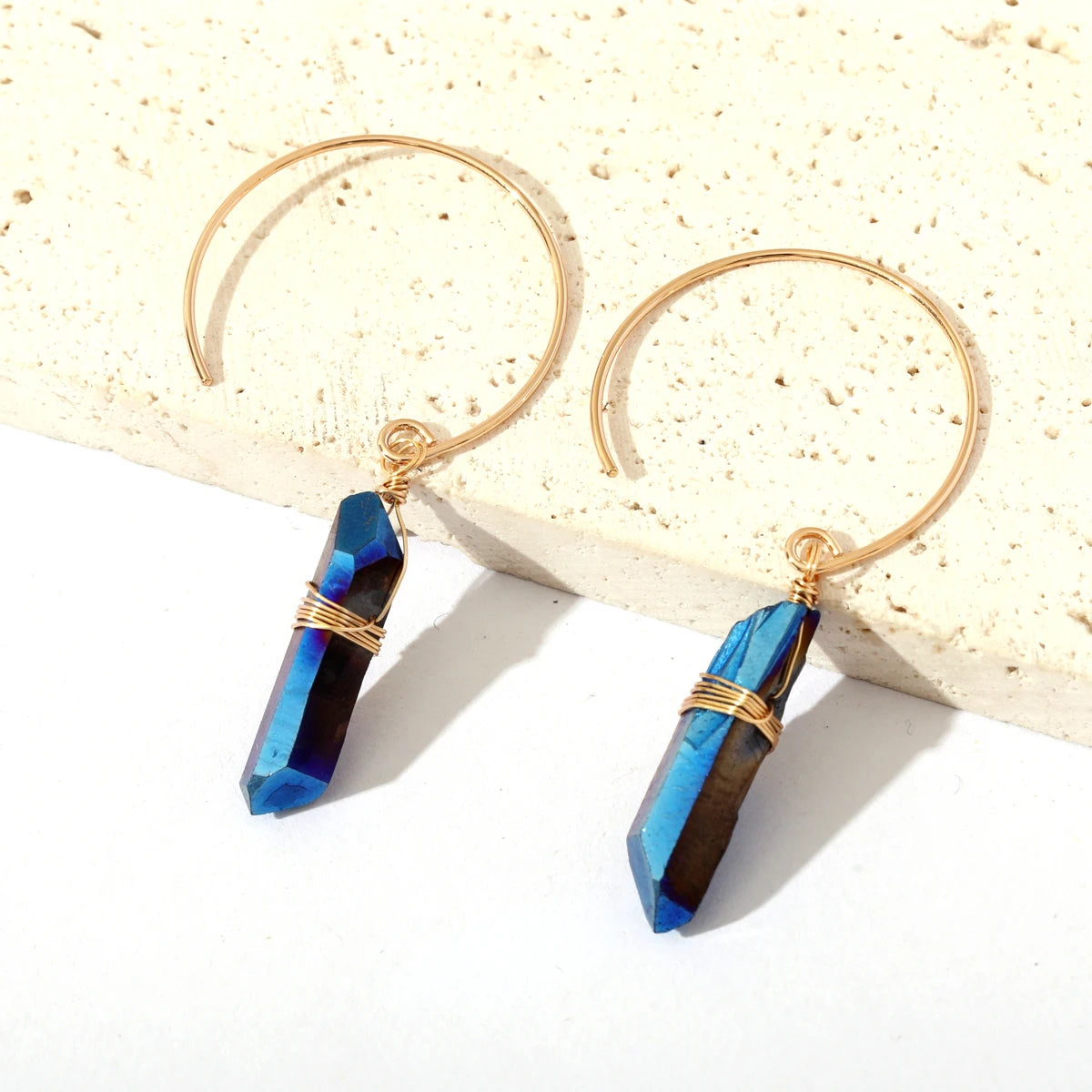 Handmade Crystal Quartz Stone Earrings