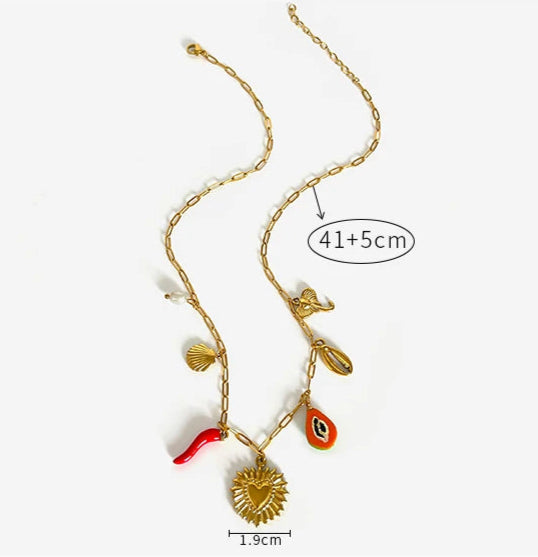Charm Necklace (18K Gold Plated Stainless Steel)