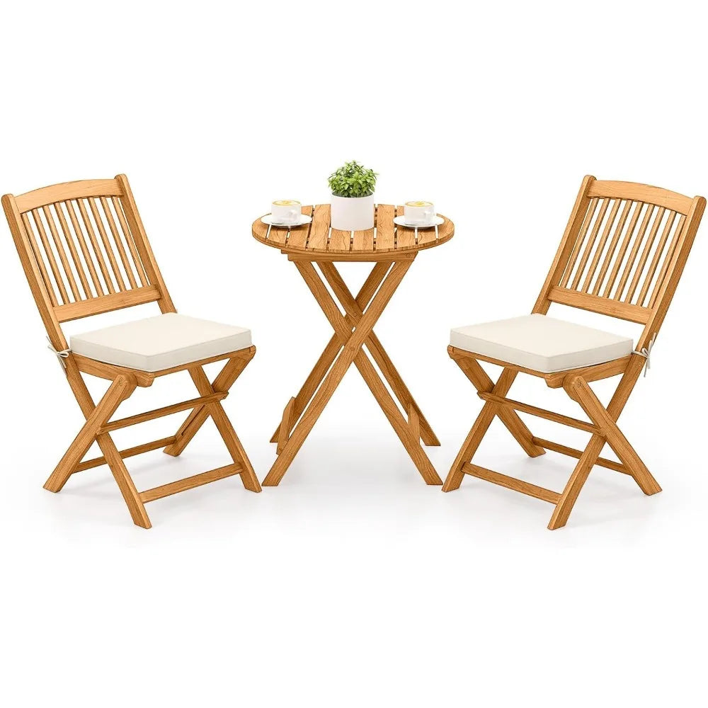 Acacia Wood Folding Bistro Set