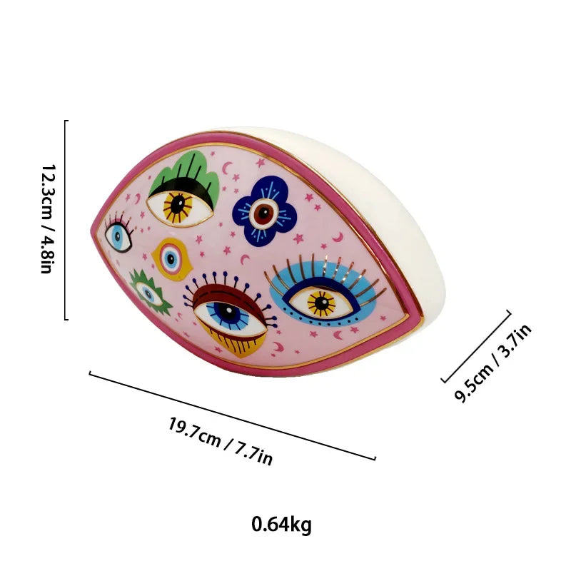 Ceramic & Enamel Evil Eye Sculpture