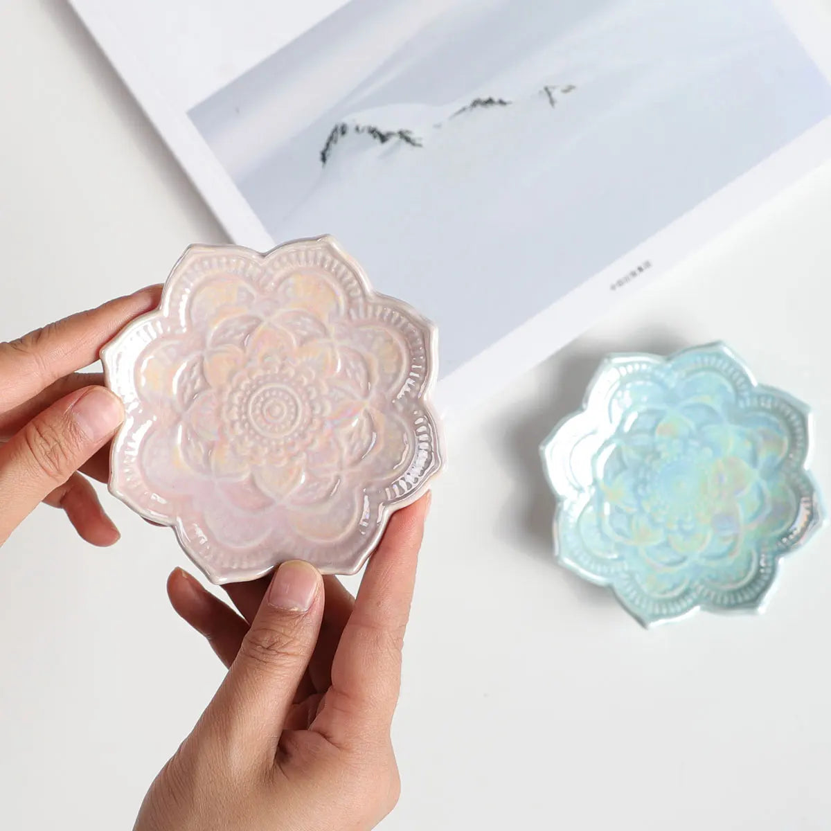Mandala Ceramic Trinket Tray