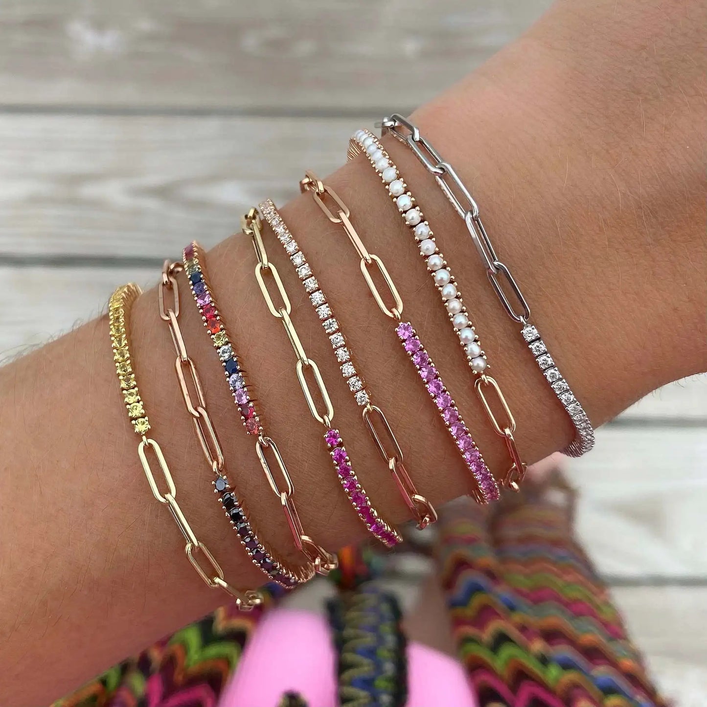 Copper & Cubic Zirconia Tennis Bracelets
