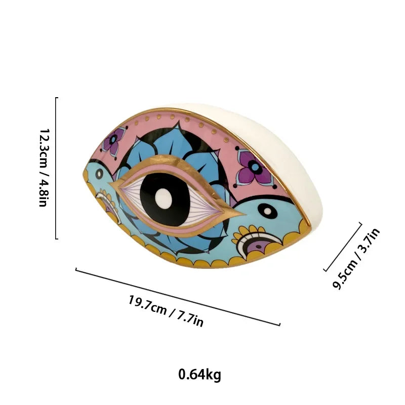 Ceramic & Enamel Evil Eye Sculpture