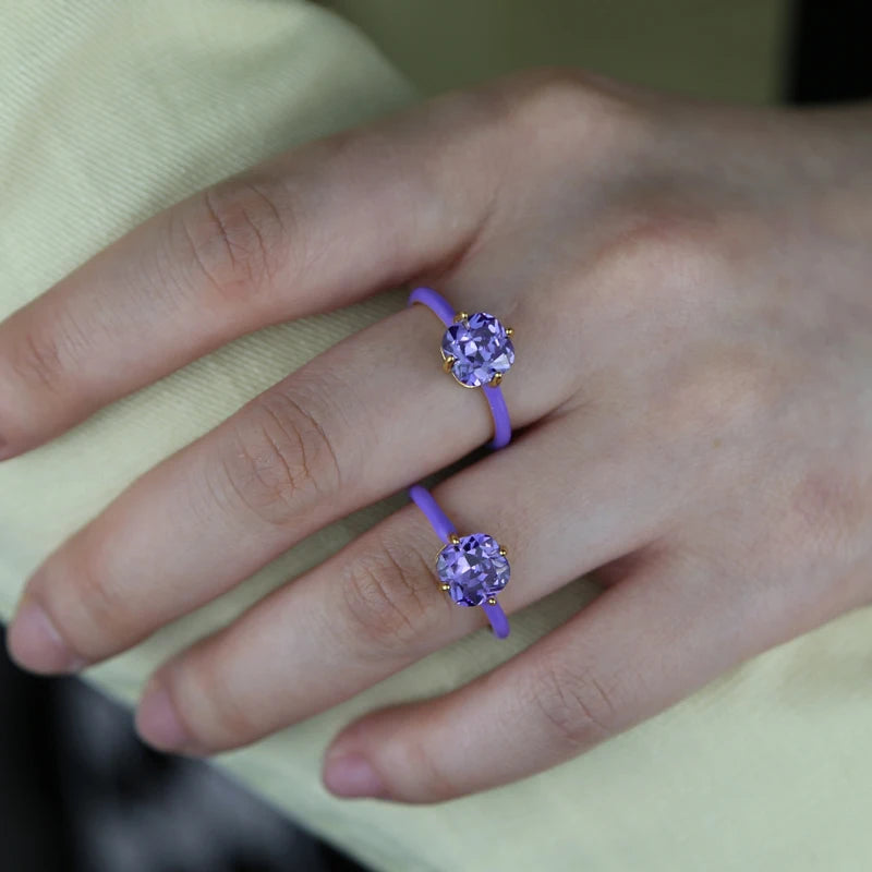 Pastel Enamel Tear Drop Ring