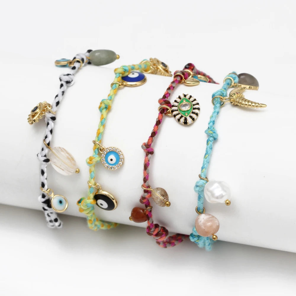 Colorful Evil Eye Braided Bracelets