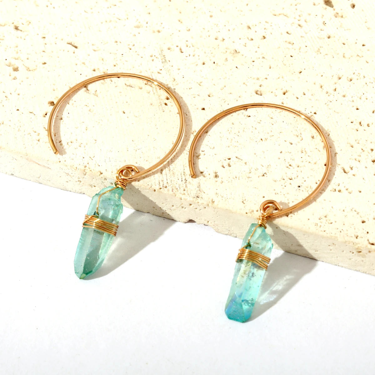 Handmade Crystal Quartz Stone Earrings