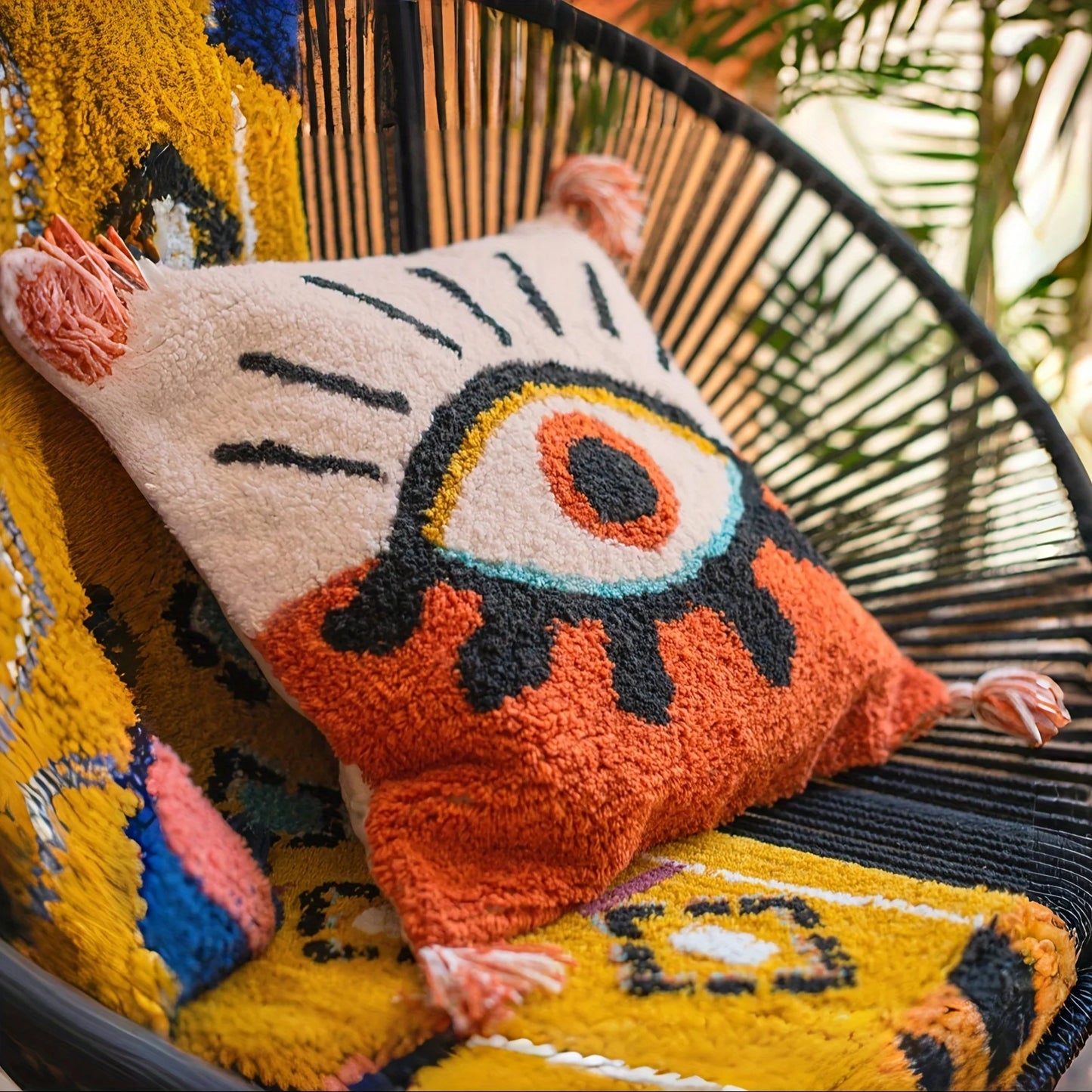 Evil Eye Tassel Pillow (18X18)