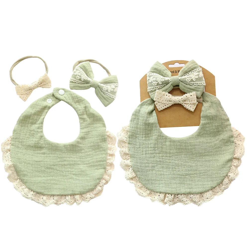 Muslin Baby Bib & Bows