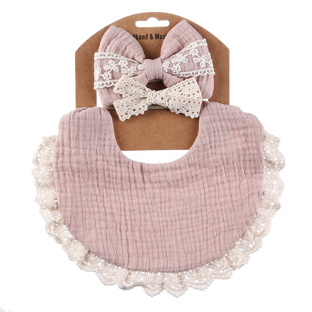 Muslin Baby Bib & Bows