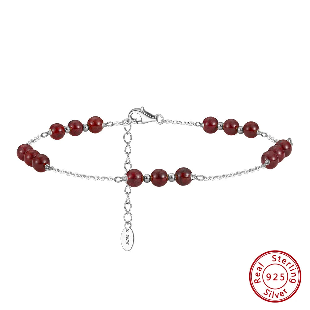 14K Gold & Garnet Anklet