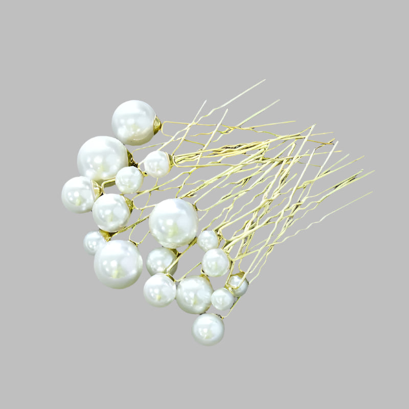 U-Shaped Pearl Hairpins (18 pieces)