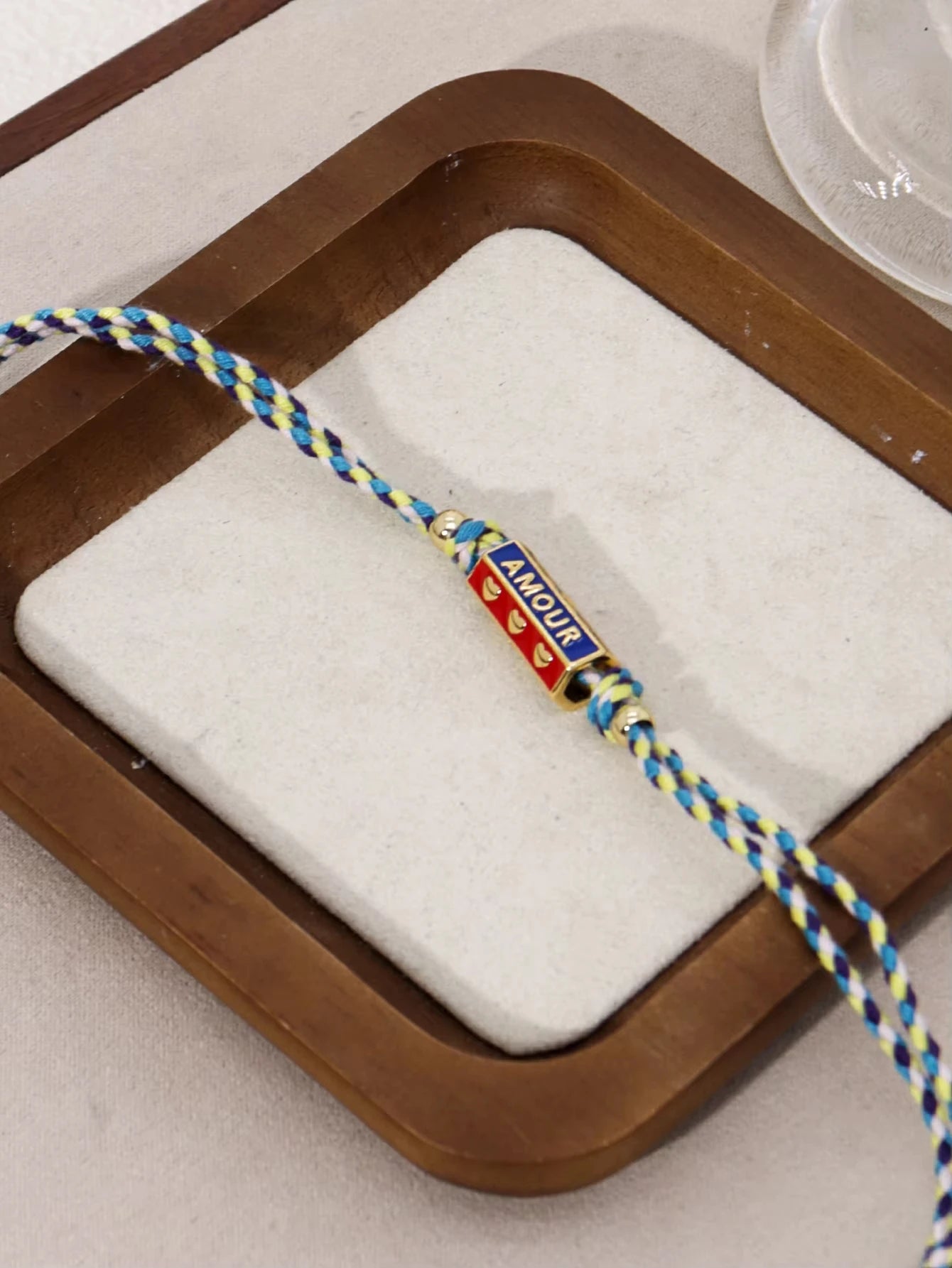 Handmade Braided Rope Pendant Necklace with Charms
