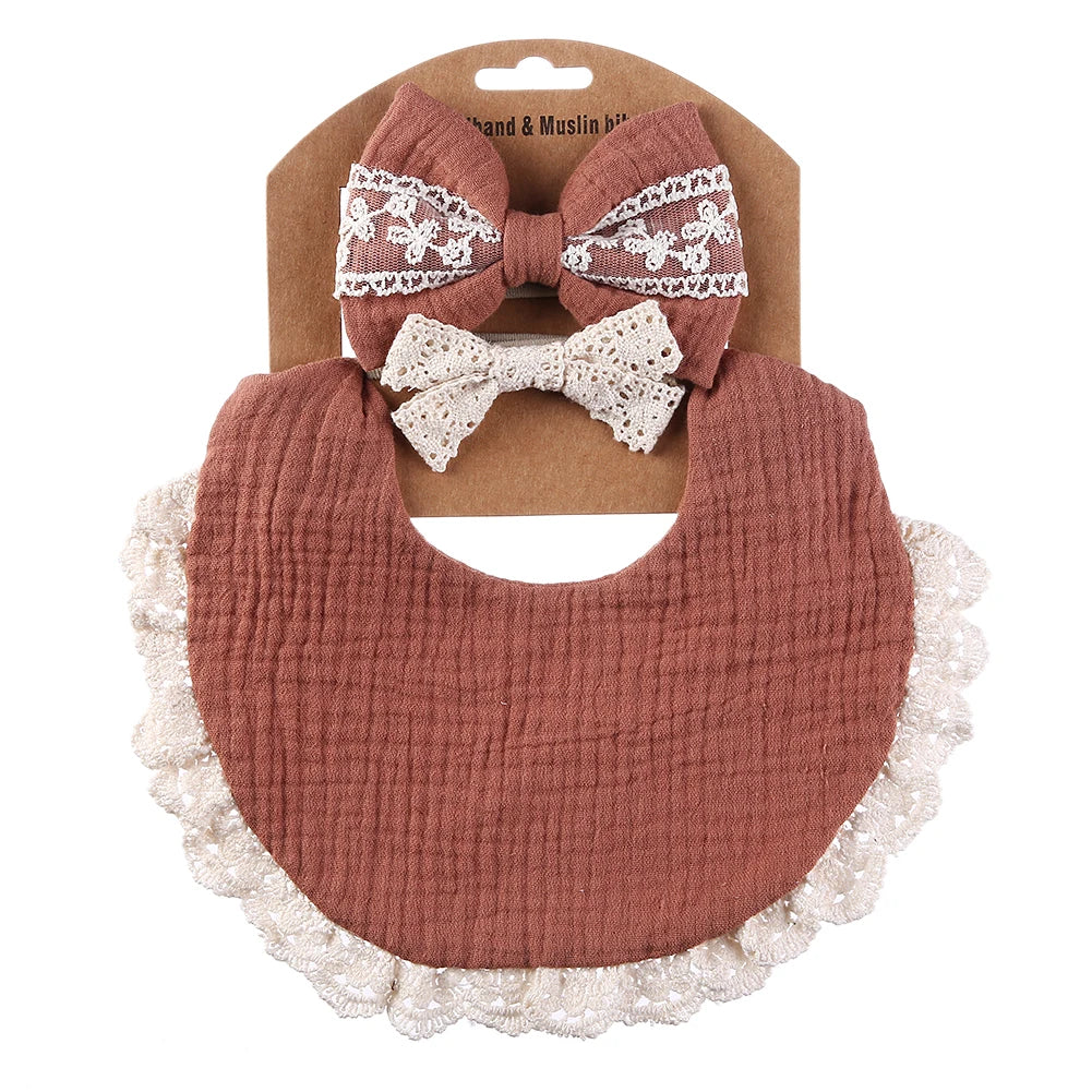 Muslin Baby Bib & Bows