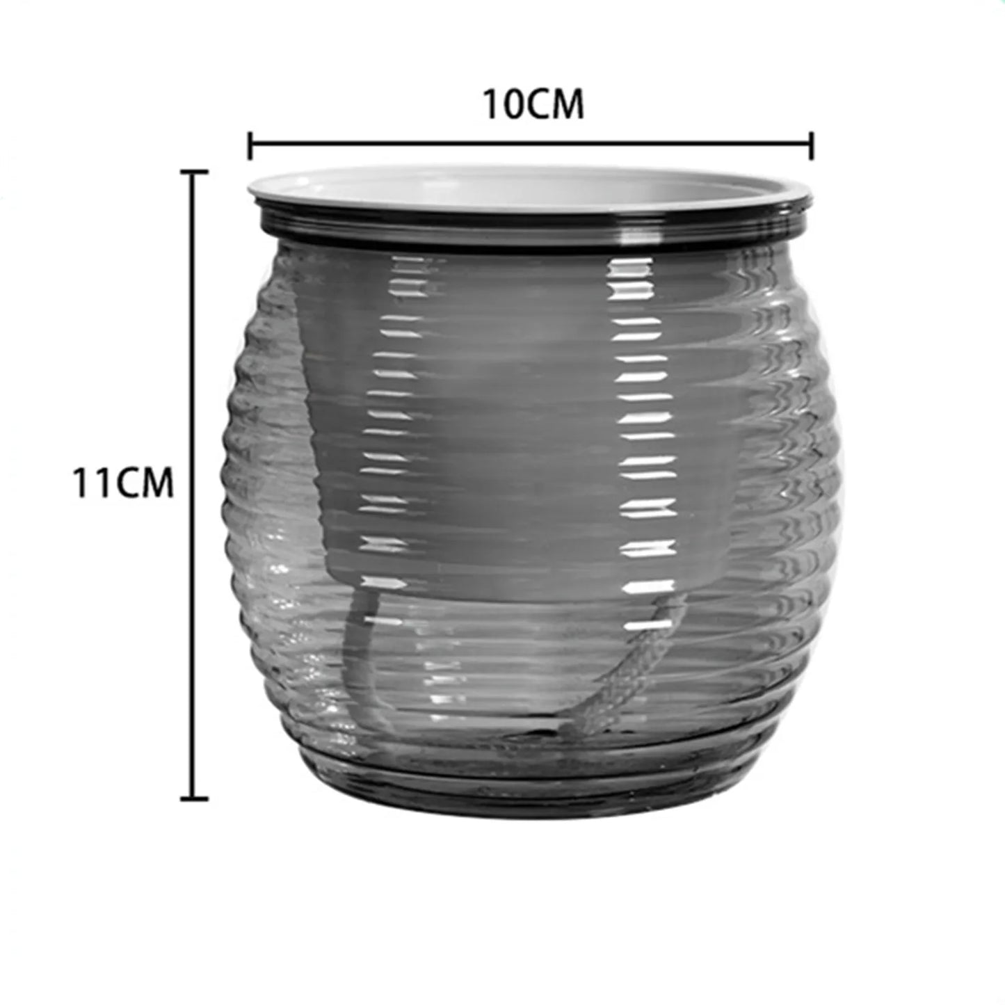 Self Watering Flower Pot Fish Tank Transparent Plastic Plant Pots Mini Self Watering Planter Pot Vase For Home Decoration