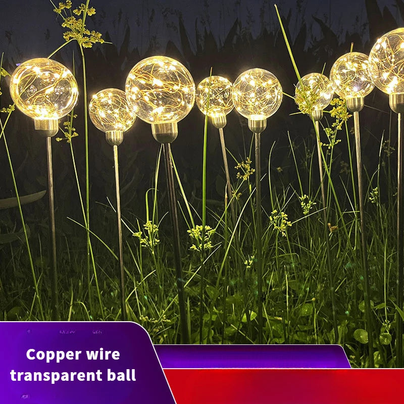 Copper Wire Transparent Ball Outdoor LED Solar Light