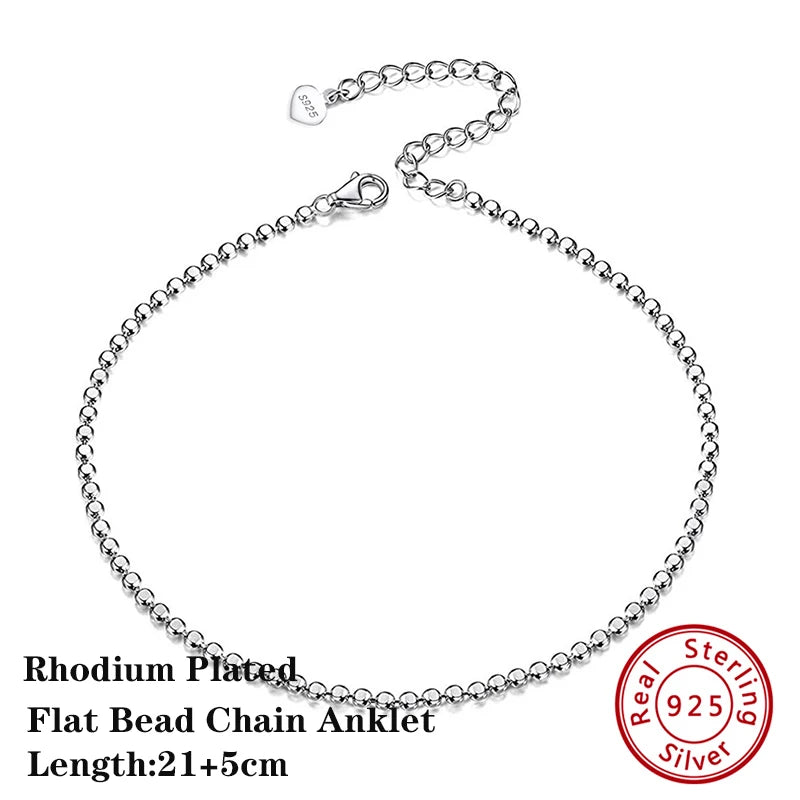 14K Gold Plated Sterling Silver Anklets (22 style options)