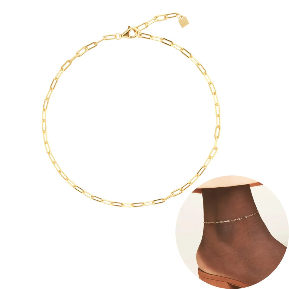 Sterling Silver & Gold-plated Anklets (6 options)