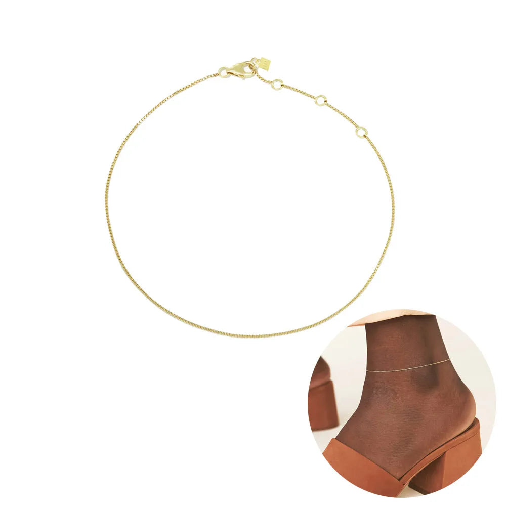 Sterling Silver & Gold-plated Anklets (6 options)
