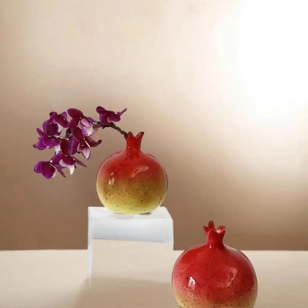 Ceramic Lemon & Pomegranate Vase