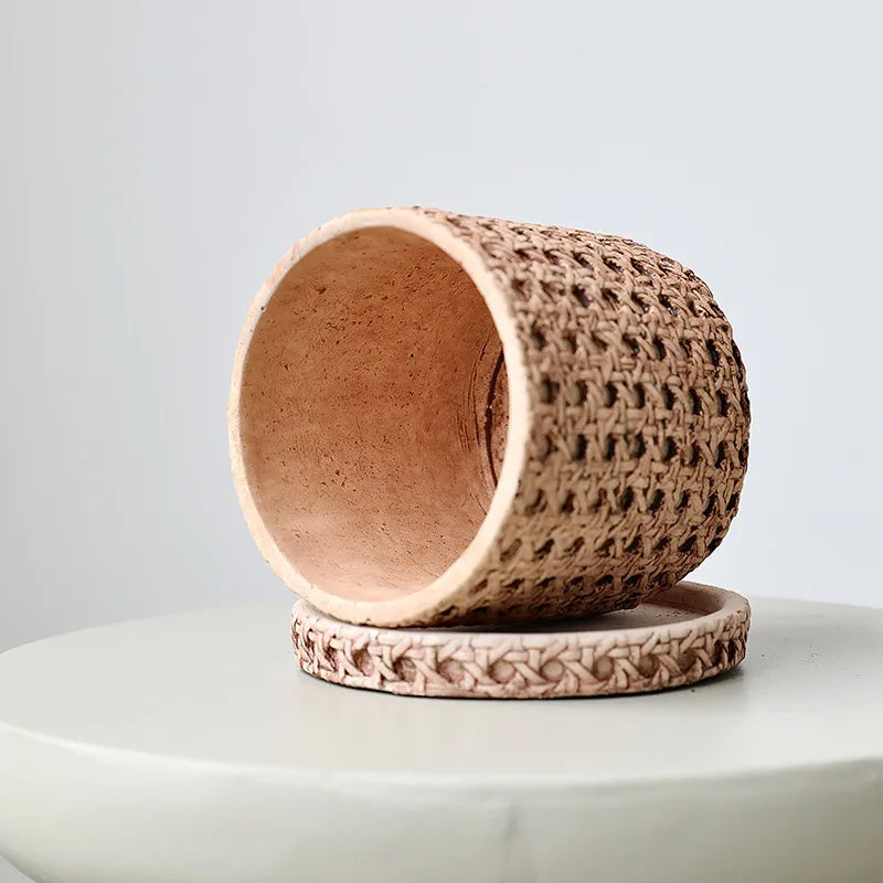 Woven Cement Flowerpot