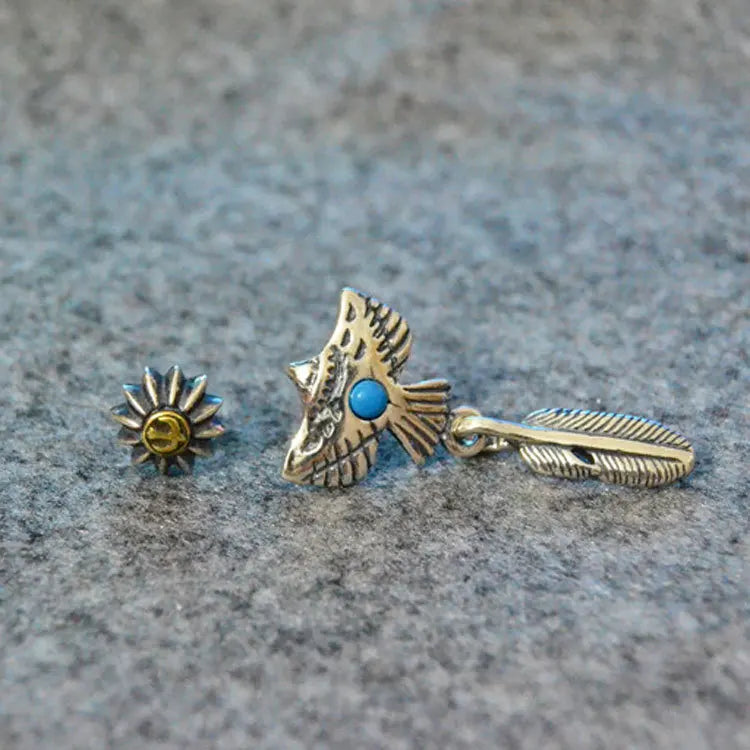Flying Eagle Sterling Silver Earrings Single Earring.