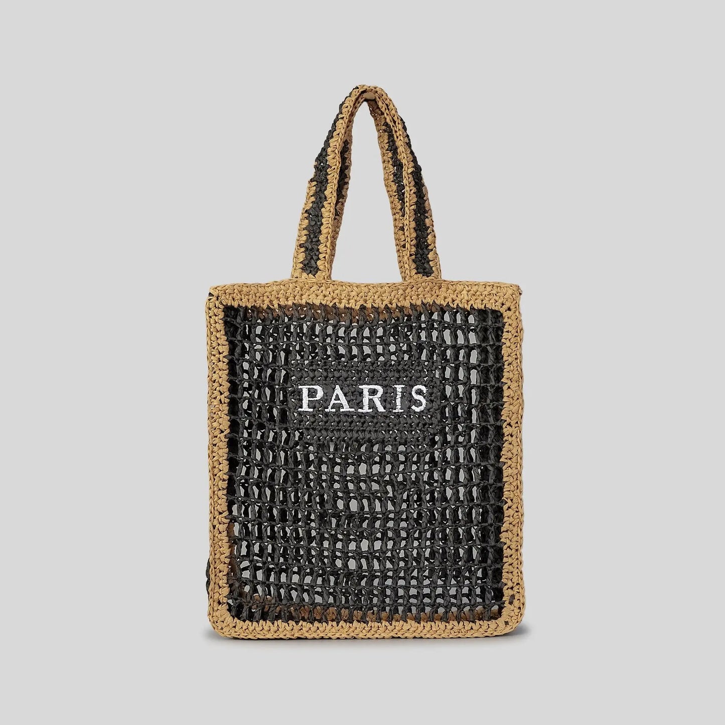 Straw Patchwork Shoulder Bag