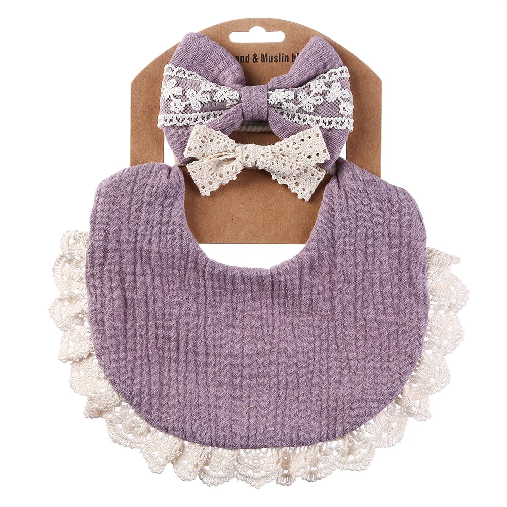 Muslin Baby Bib & Bows