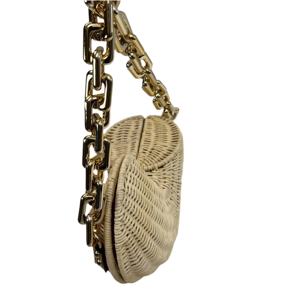 Shell-Shaped Wicker Bag