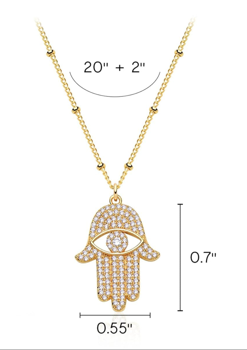 Gold Dainty Evil Eye Necklace for Women 18K Gold Plated Cute Delicate Solitaire Cubic Zirconia Boho Protection Evil Eye Minimalist Simple Necklace