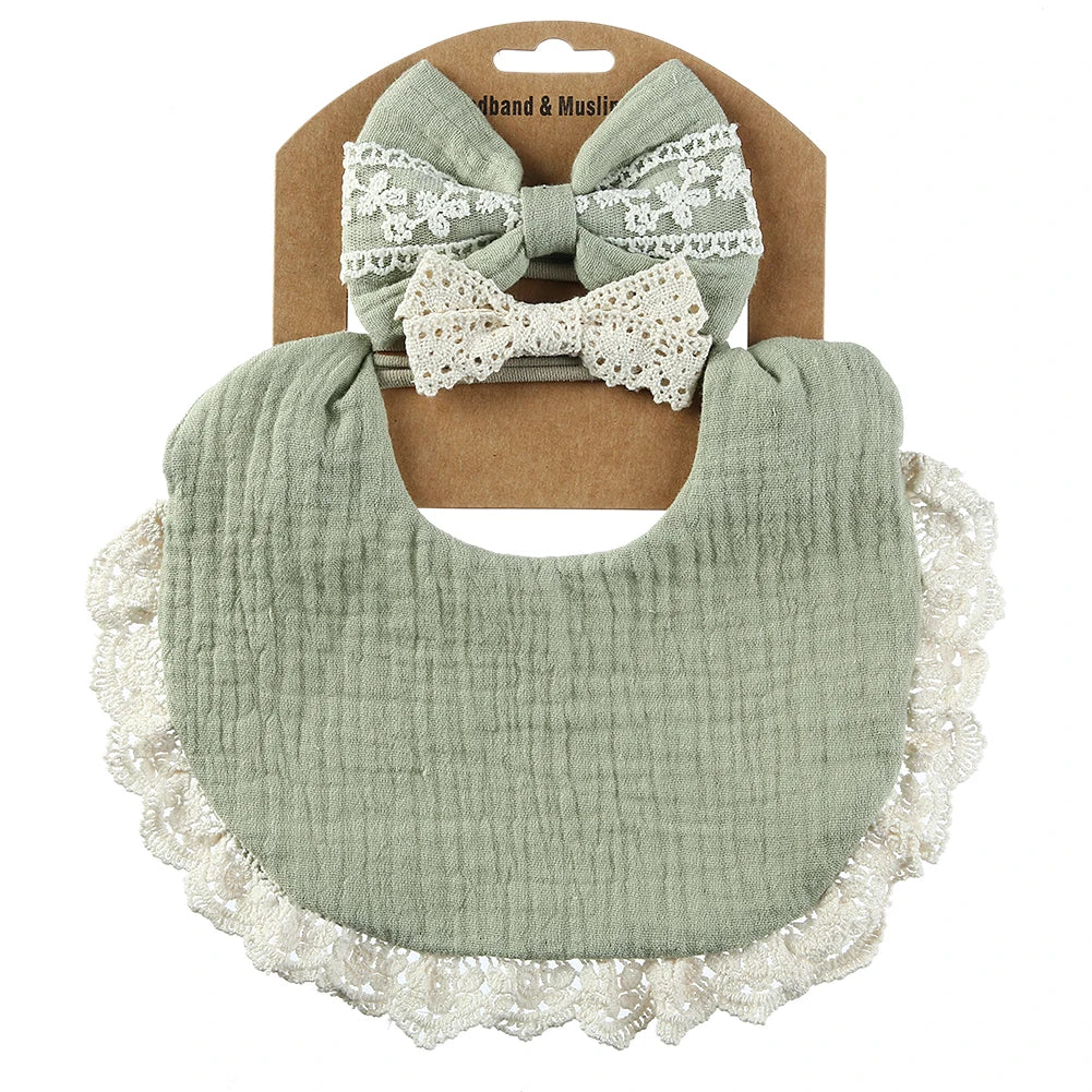 Muslin Baby Bib & Bows