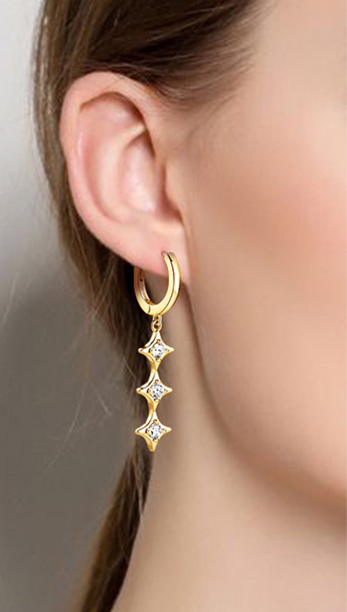 Moissanite 925 Sterling Silver Geometric Shape Earrings
