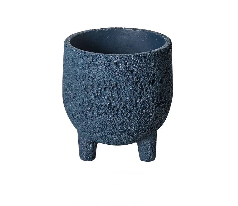 Volcanic Stone Cement Flower Pot with Feet