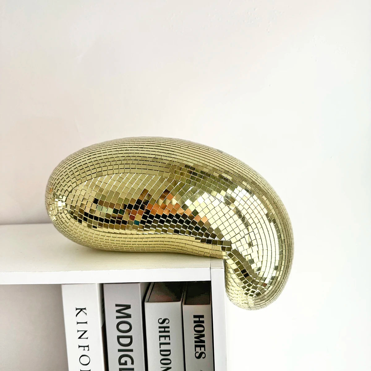Melted Disco Ball Shelf Decor