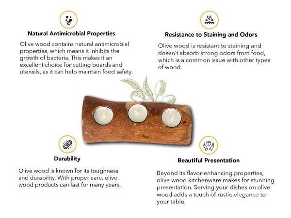Olive Wood Candle Holder