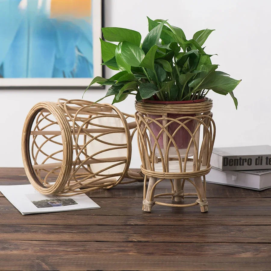 Hand-made Rattan Flower Pot Holder