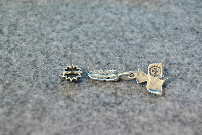 Flying Eagle Sterling Silver Earrings Single Earring.