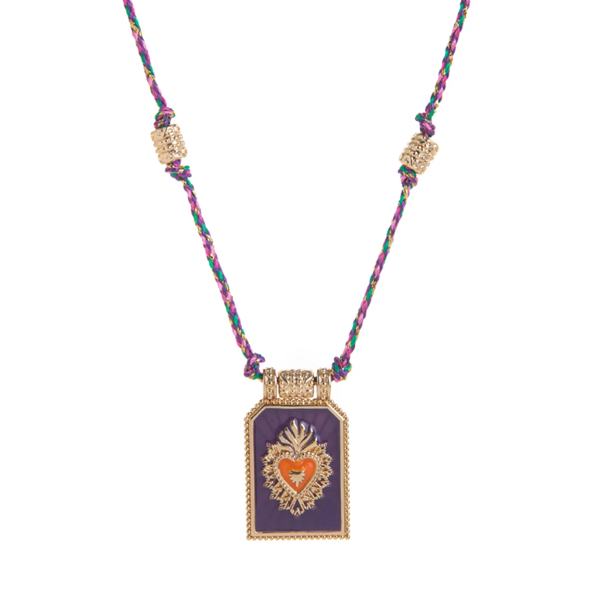 Colored Heart Tarot Card Pendant Necklace