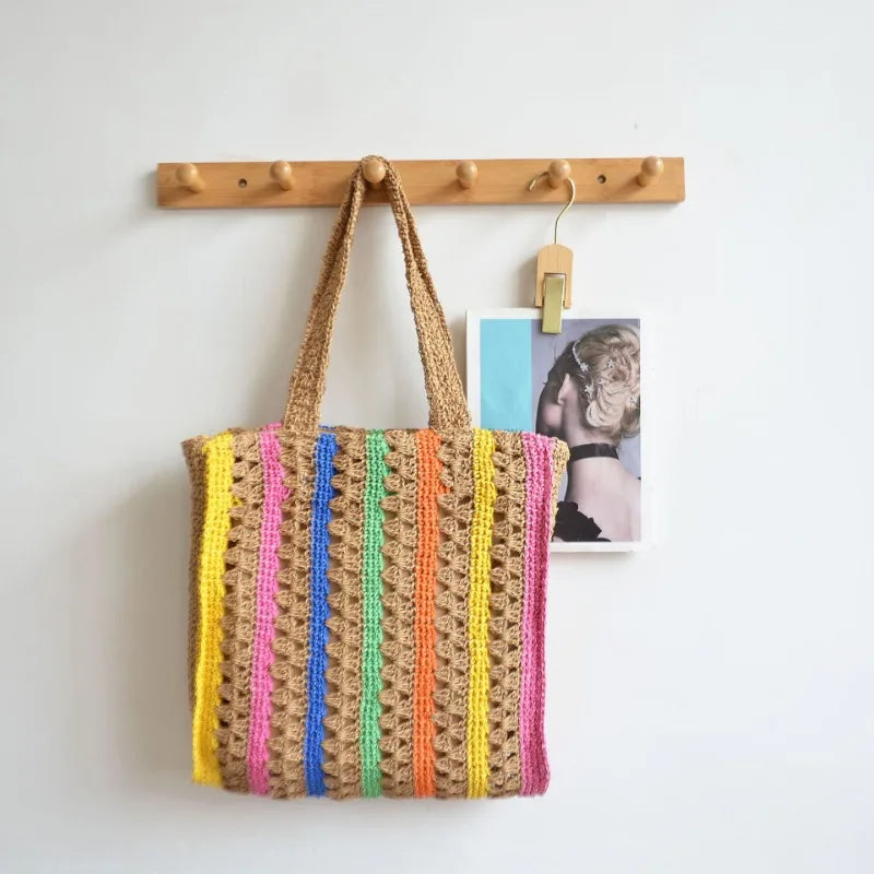 Striped Straw Bag