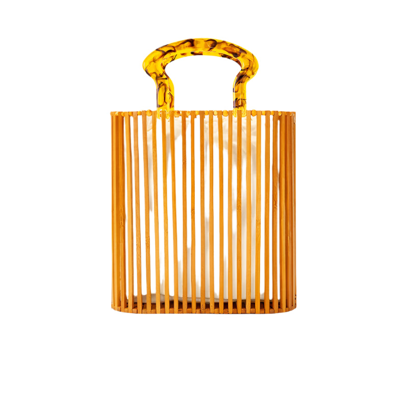 Bamboo Beach Bag with Acrylic Handle