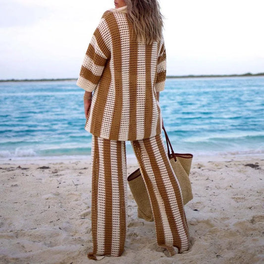 Knit Two Piece Beach Set