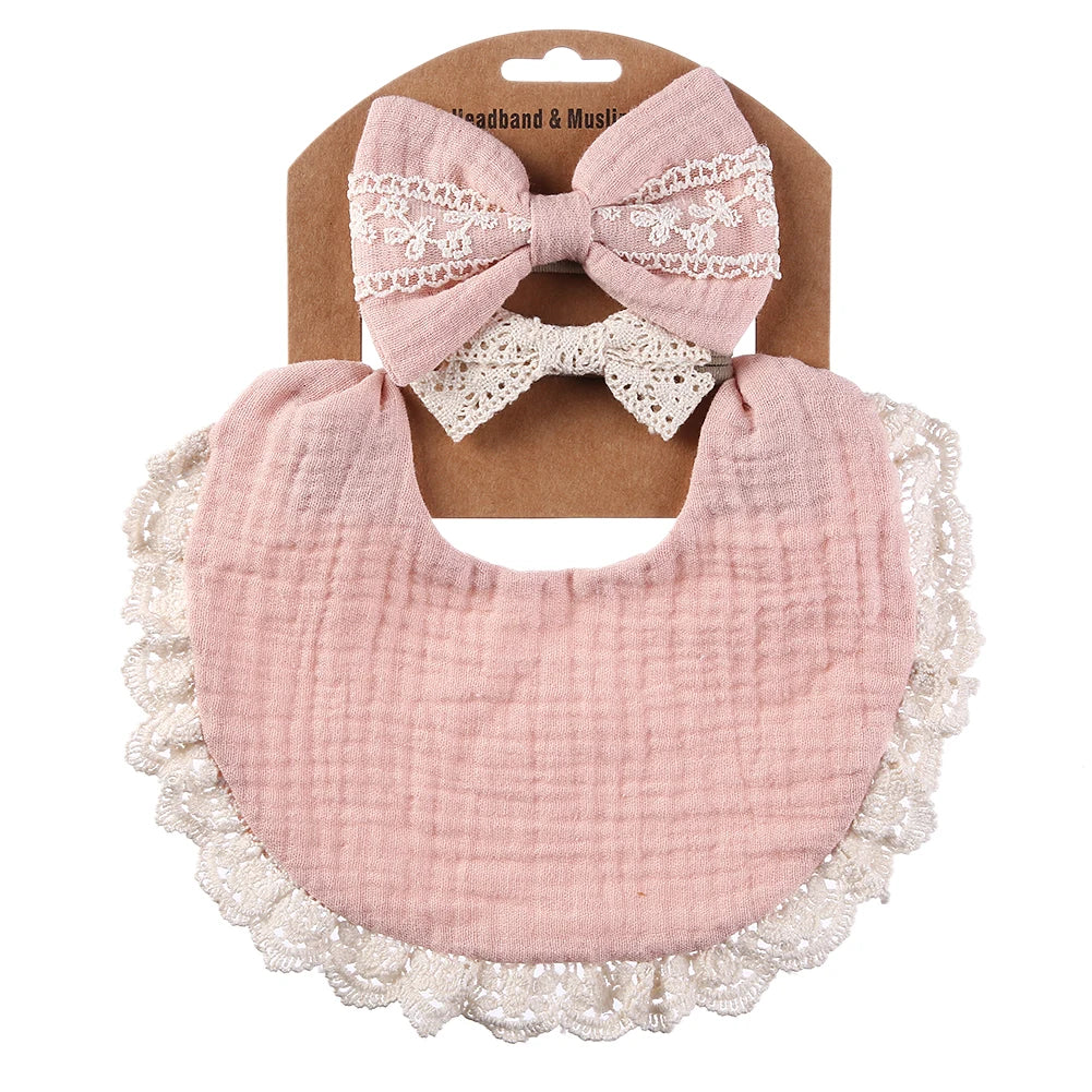 Muslin Baby Bib & Bows
