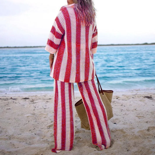 Knit Two Piece Beach Set