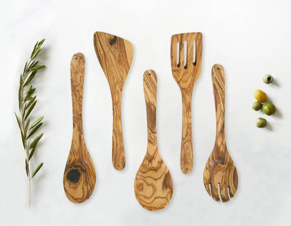 Olive Wood Kitchen Servers Set (5 pieces)