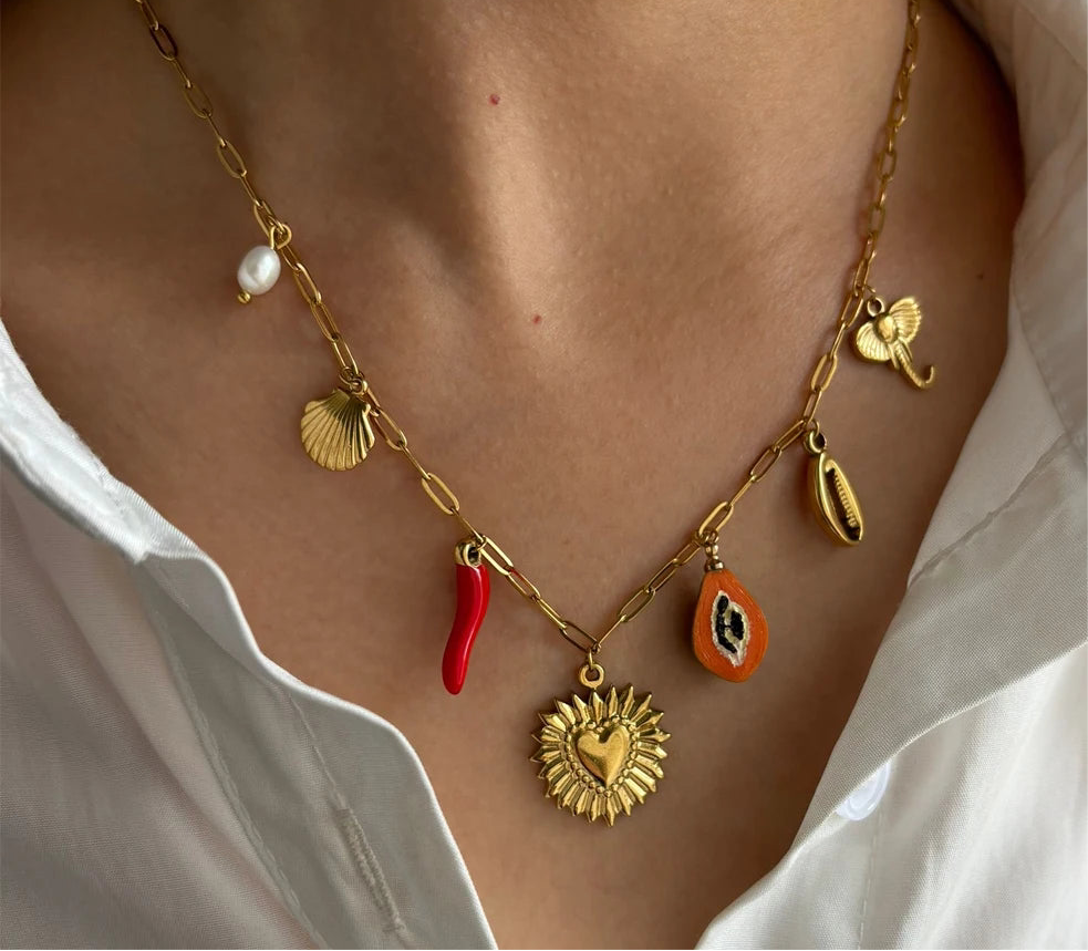 Charm Necklace (18K Gold Plated Stainless Steel)